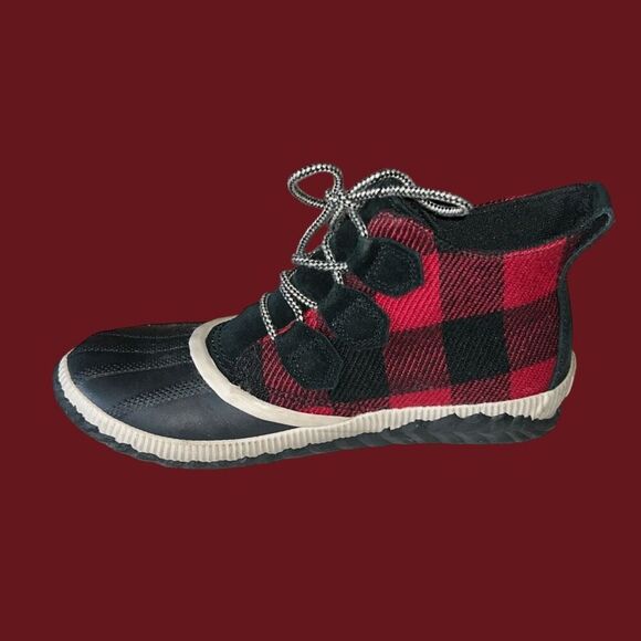 Women’s Sorel Out N About Plus Buffalo Plaid Boots Size 8 - Picture 3 of 7